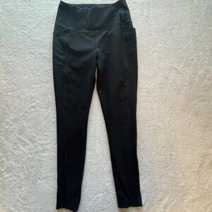 Mondetta Black Leggings with Sheer Mesh Calf Inset- Size S